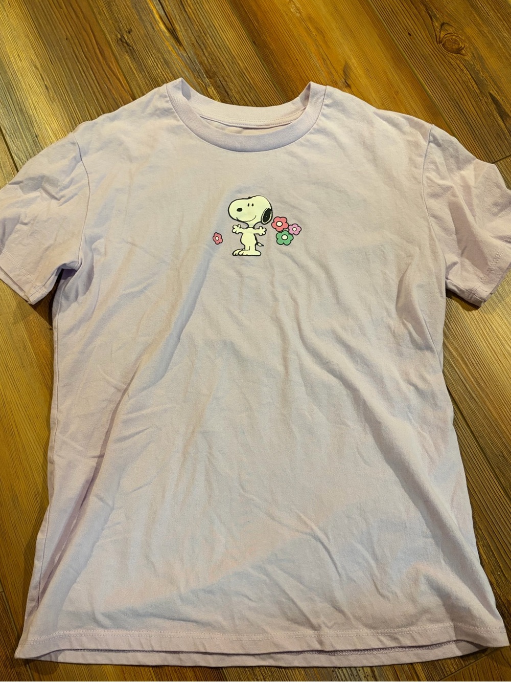 Peanuts Girls Lavender Snoopy Floral Tee